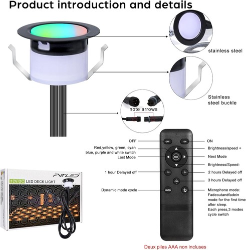 10Pack 1.22" Low Voltage WiFi RGBW+IC Multicolor Dynamic Recessed Deck Lamp 12V - Picture 2 of 12