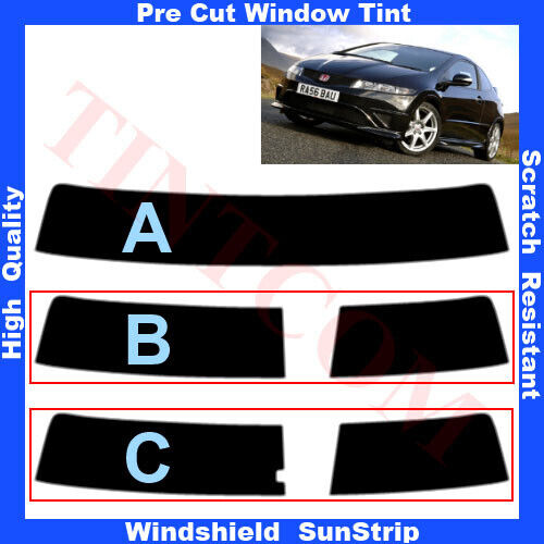 Vorgeschnittene Sonnenleiste für Honda Civic 3-türig Schrägheck 2007-2011 jeder Schirm - Bild 1 von 4