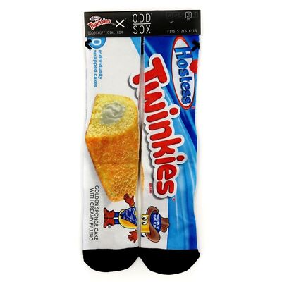Odd Sox Twinkies Crew Socks Mens Womens Twinkie the Kid Mascot Fun Gift Blue