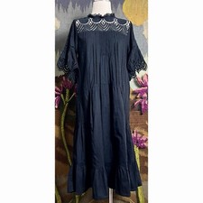Johnny Was Karolina Black Lace Midi Dress S