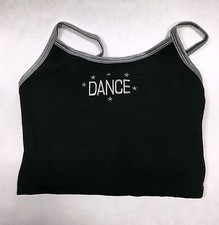 Eurotard 93560 Women's Size Small 4-6 Black "Dance" Camisole Crop Top