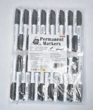 Shuttle Art Permanent Markers Set 30 Pack Black Fine Point Versatile BPM30