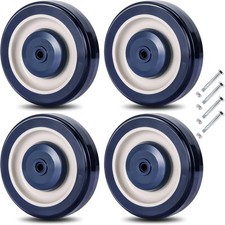 FLKQC 4 Pack Shopping Cart Replacement Wheels Kit 5-inch 5 inch, Blue