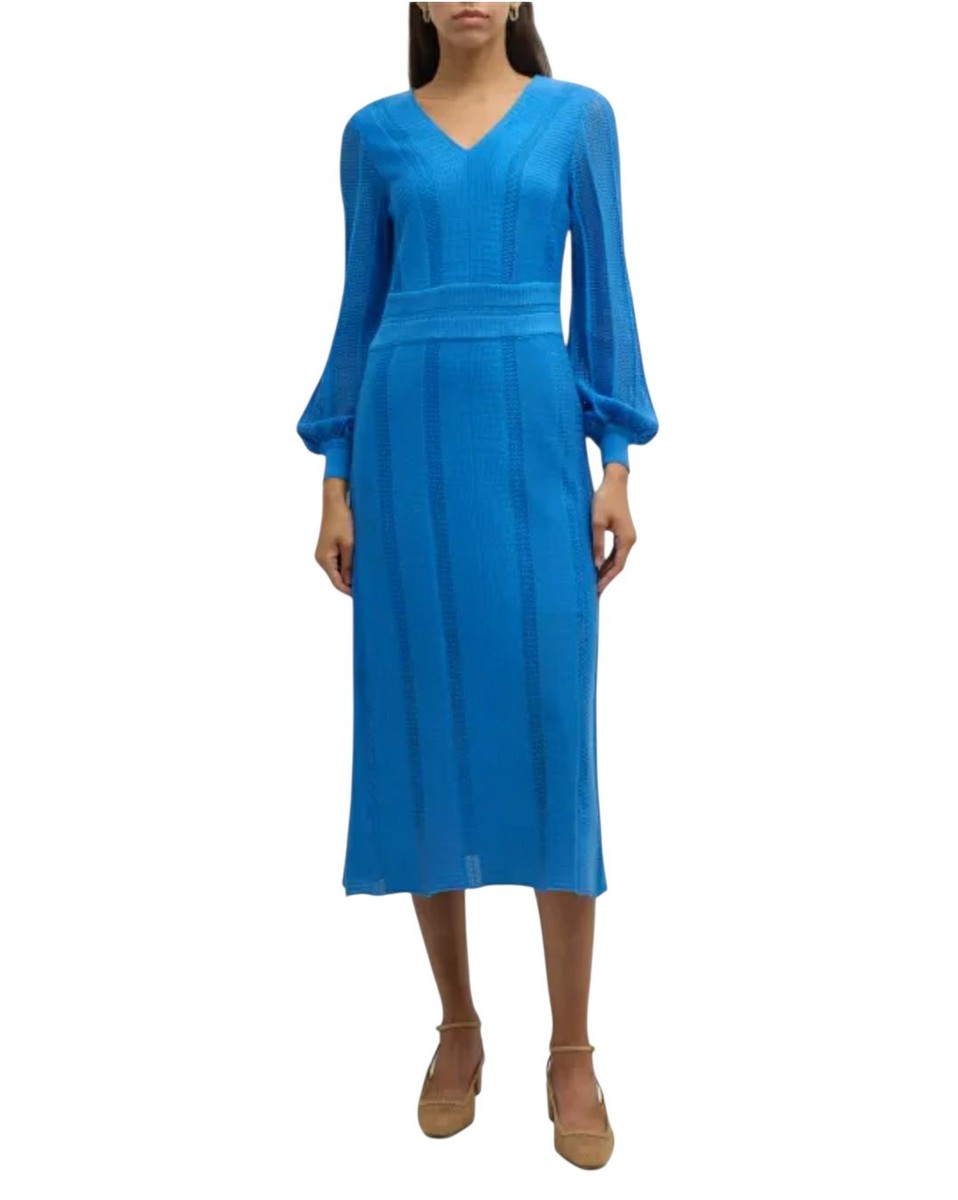knit fit and flare midi dress Fit & Flare Geometric Soft Knit Midi Dress