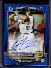 Easton Carmichael 2025 Bowman Draft Chrome #CPA-ECA Auto Blue Refractor /150