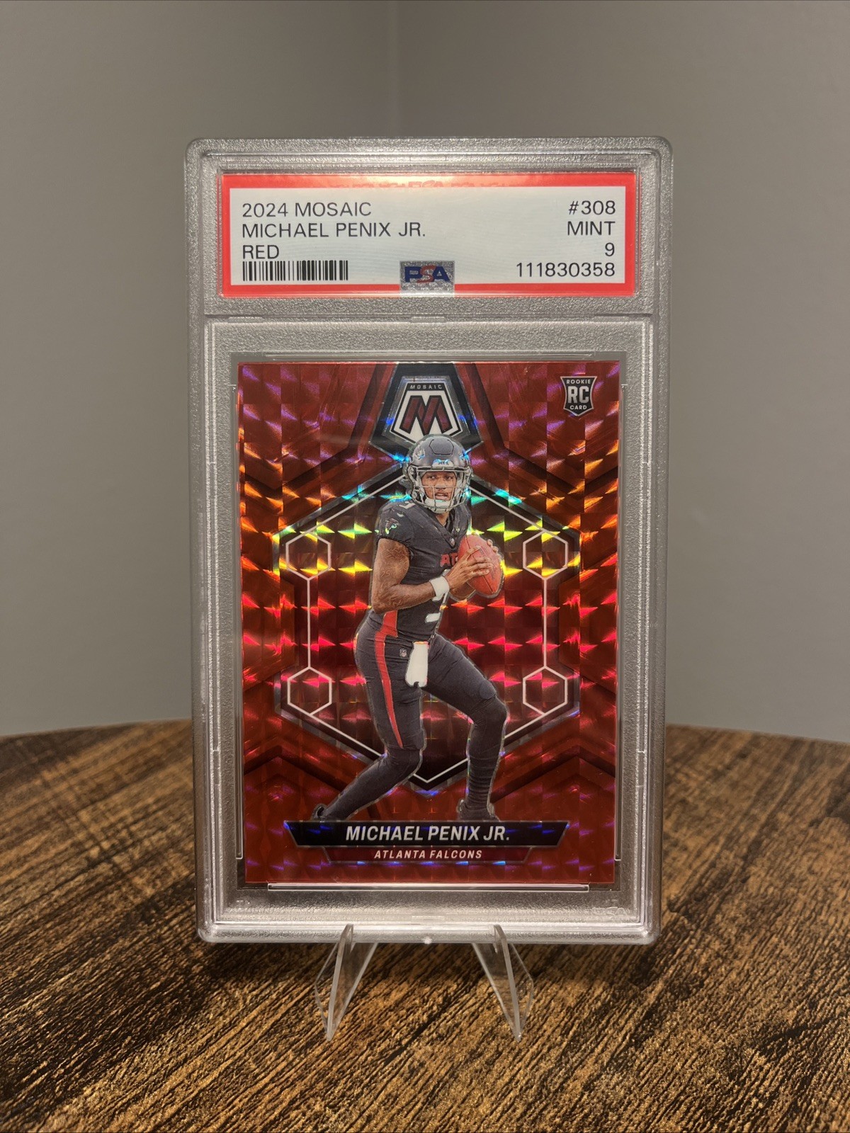 2024 Panini Mosaic - Michael Penix Jr. #308 Red Mosaic (RC) PSA 9 Color Match