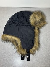 Gap Hat Black w/ Faux Fur Trapper L/XL