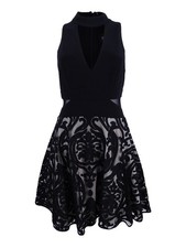 Xscape Women's Print Fit & Flare Dress (2, Blackstone)