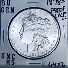 1878 S BU GEM MORGAN SILVER DOLLAR UNC MS+++ U.S. MINT RARE COIN 6456