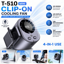Mini Car Clip-On Air Conditioner Fan with LED...