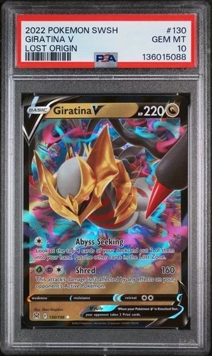 Giratina V PSA 10 English Pokemon Card 130/196 Lost Origin 2022