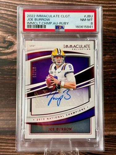 2022 Immaculate Joe Burrow Champions Auto Ruby 07/25 PSA 8 LSU IC-JBU
