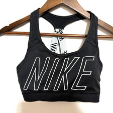 Nike Pro Classic Sports Bra Black Size XS Spellout Activewear Padded