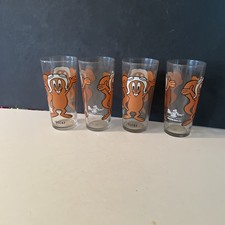 4 Pc 1975 Collector Series Holly Farms Fried Chicken Rocky Flying Squirrel Glass