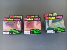 Nee Doh Nice Cube Super Solid Squish Squeeze Toy Blue Pink Purple Set of 3