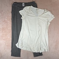 Soma Womens Size Medium Cool Nights Short Sleeve Pajama Set Modern Stripe NWT