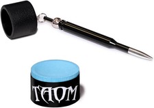 Taom Pyro Billiard Pool Cue Premium Chalk - Blue - with Bullet Chalk Holder