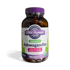 WILD HARVEST ORGANIC ASHWAGANDHA 180 CAPSULES.EXP  9/2026+