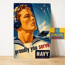US Navy Sailor Recruitment Vintage Metal Poster Tin Sign 20x30cm Wall Decor