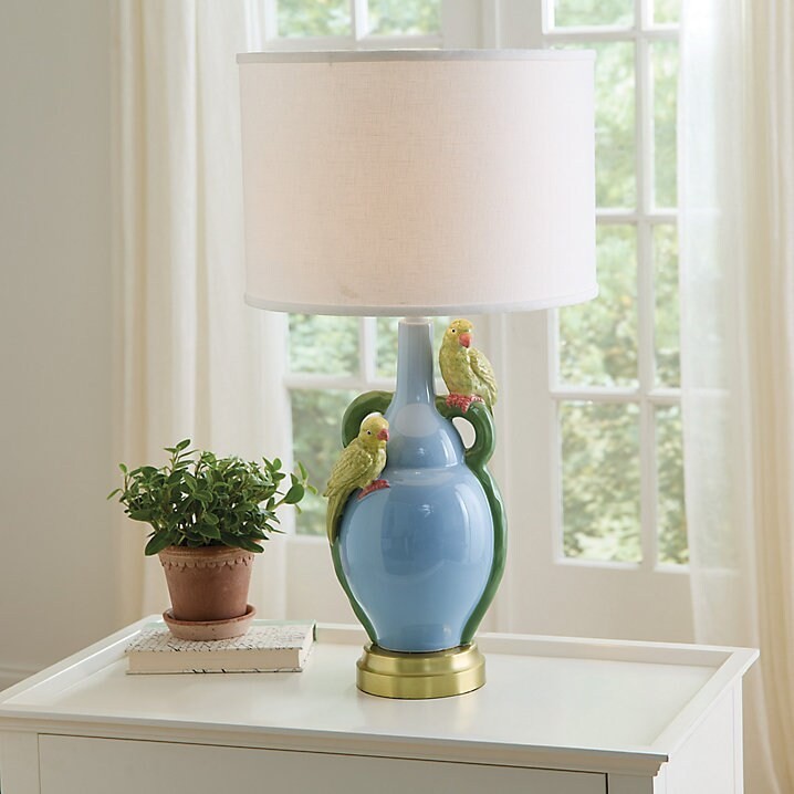 Ballard Designs Lenny Table Lamp Modern Ceramic Cylinder Bedside