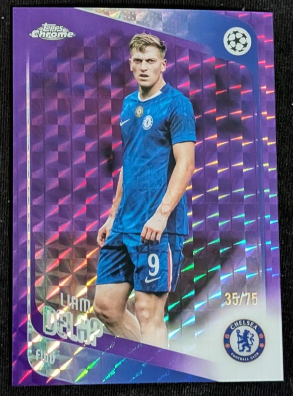 Liam Delap Purple Geometric #192 2025 Topps Chrome UEFA Chelsea England /75!