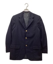 gold button navy blazer