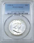 1958-D Franklin Half Dollar PCGS MS64 95% FBL Frosty & Bright New Holder #Q135Q