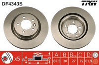 2X Bremsscheibe TRW Single DF4343S FüR Landrover L319 Sport L320 Range Rover 3 1