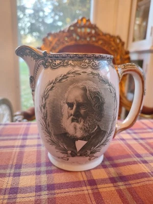 Antique Longfellow Royal Doulton Pitcher Maine Transferware Burbank Douglass - Image 1 of 4