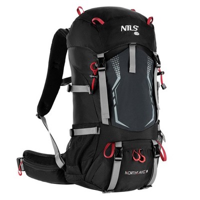 NILS CAMP NC1993 Northlake Rucksack 30L+10 Regenhülle Schwarz Wanderrucksack