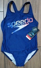 Speedo Youth Size 10 Sports Training One Piece Swimsuit in Navy