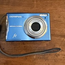 Olympus FE-46 Blue 12MP Digital Camera Tested Works w/LCD Screen Damage Inside 