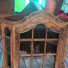 Antique apothecary, Curiosity cabinet, Oak Corner Display Cabinet Corner Unit