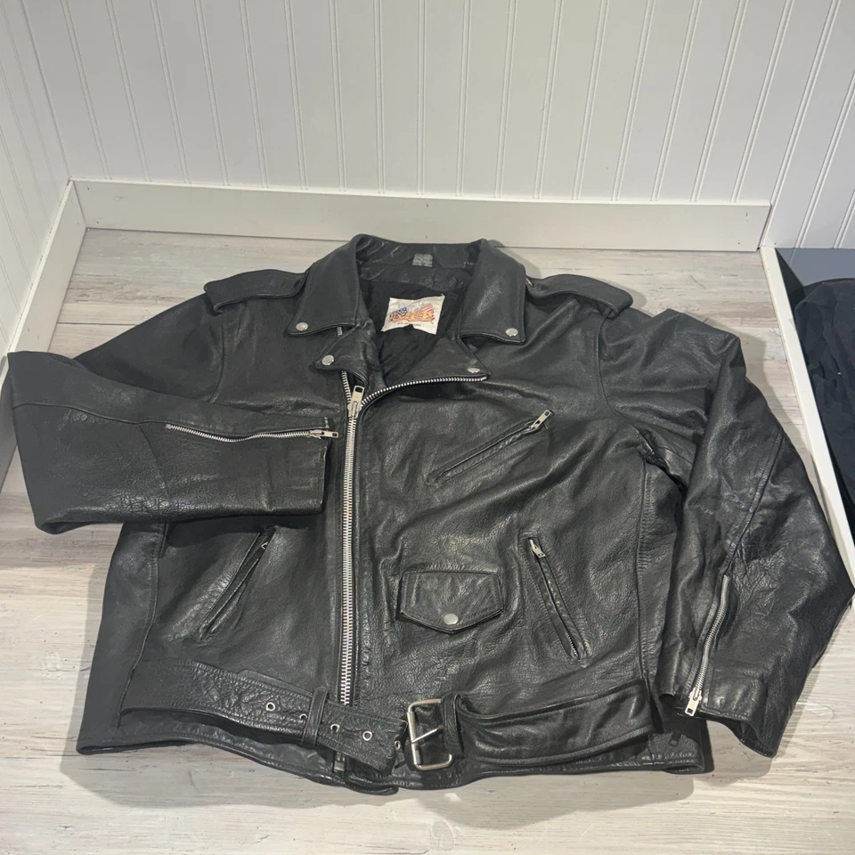 VINTAGE EXCELLED MOTORCYCLE JACKET MENS SIZE 46 R - Image 2 of 4