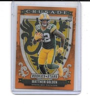 2025 ROOKIES & STARS MATTHEW GOLDEN RC CRUSADE ORANGE ROOKIE CARD # 9/25 PACKERS