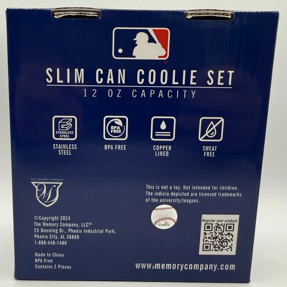 Atlanta Braves Slim Can Coolie Set 12 OZ. Capacity Stainless Steel Official MLB - Image 3 of 4
