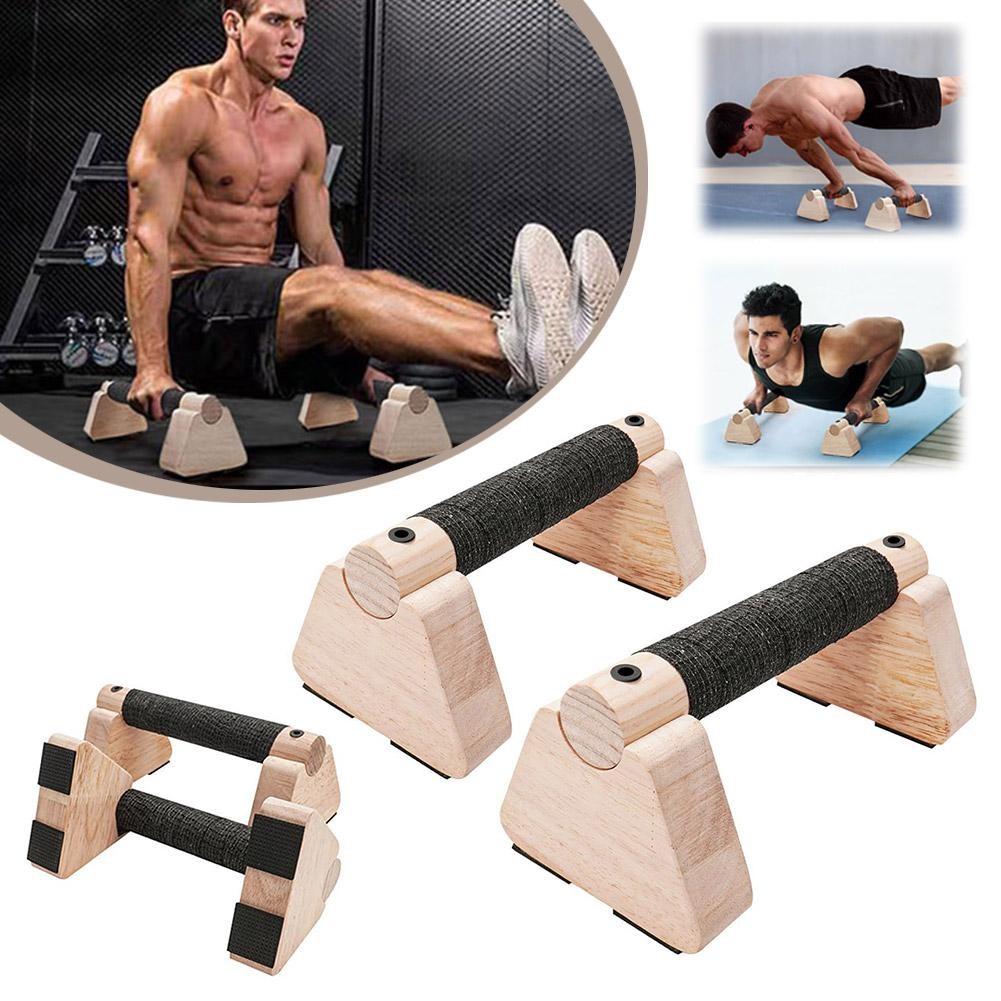 Wood Calisthenics Bar Wood Parallettes Push-Up Bar, for Home Gym