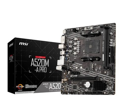 MSI A520M-A PRO Motherboard mATX - Supports AMD Ryzen 3rd Gen Processors, AM4, D