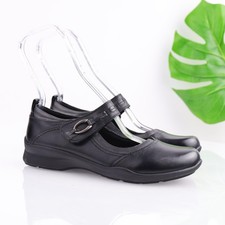 Earth Women Angelica Mary Jane Flat Size 8.5 Black Leather Comfy Relief Pod Shoe