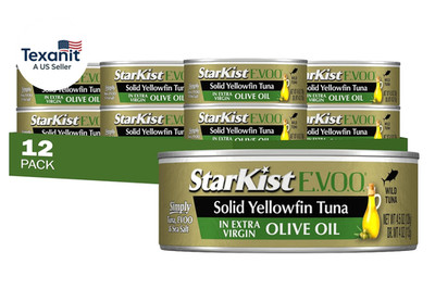 E.V.O.O. Solid Yellowfin/Light Tuna in Extra Virgin Olive Oil - 4.5 Oz Can (Pack