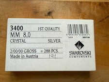 Swarovski Components 3400 8MM Silver NOS. Sew-on crystal. 184 pc.
