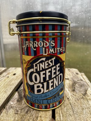 Harrods Limited Finest Coffee Blend Latched Coffee Canister Collectible Tin 