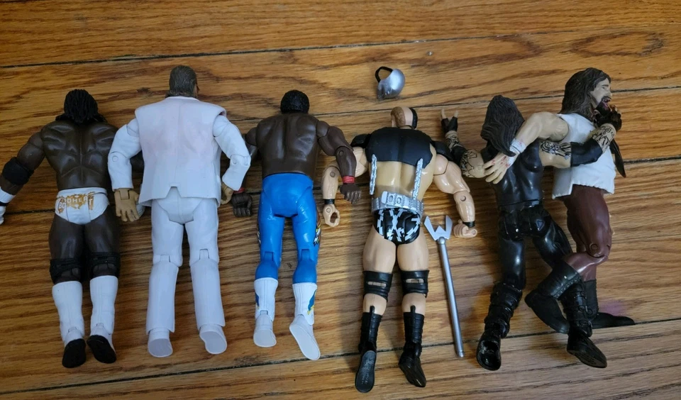 WWEWWF Jakks Figure Lot Classic Superstars Undertaker Mankind Booker T Warlord - Image 2 of 4