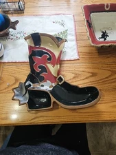 SONOMA HAPPY TRAILS CHIP DIP TRAY WESTERN COWBOY BOOT TRAY