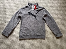 PUMA New Youth Girls 16 XL Gray Heather Full Zip Fleece Jacket W/Pockets NWT
