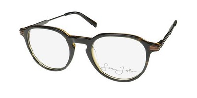 NEW SEAN JOHN 5124 EYEGLASS FRAME 210 ROUND PLASTIC FULL-RIM BROWN 49-20-145