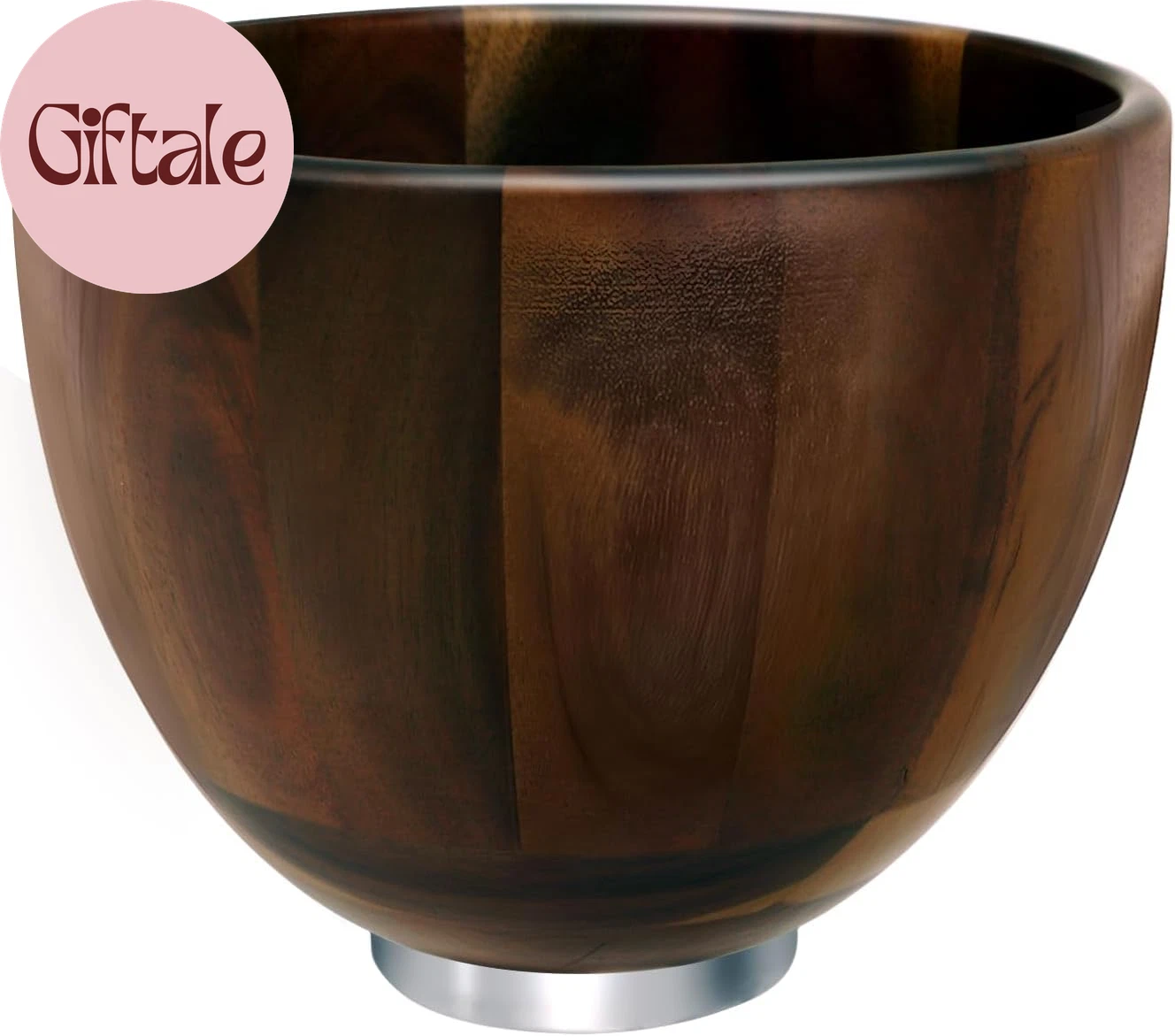 Premium Wood Mixing Bowl, Natural True Wooden Bowls Compatible with Kitchenaid 4