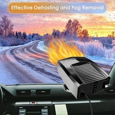 12V Portable Electric Car Heater 360° Rotating Fan Defogger Defroster Demister