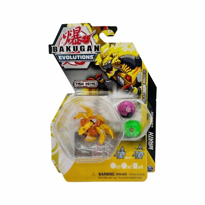 BAKUGAN EVOLUTIONS PLATINUM POWER UP TRUE METAL Wrath Nano Aura Nano Blade Figur