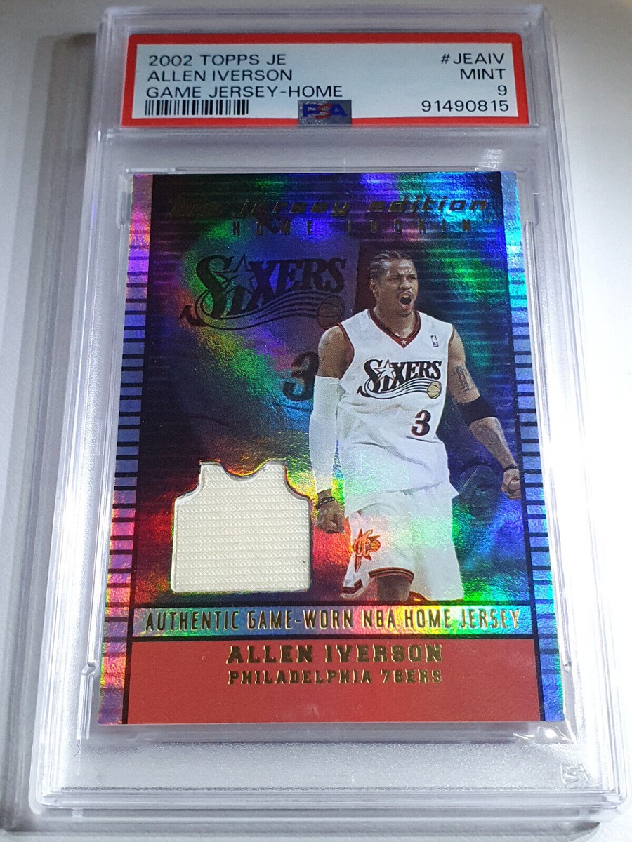 2002 Topps JE Allen Iverson #PATCH Holo Game Worn Jersey